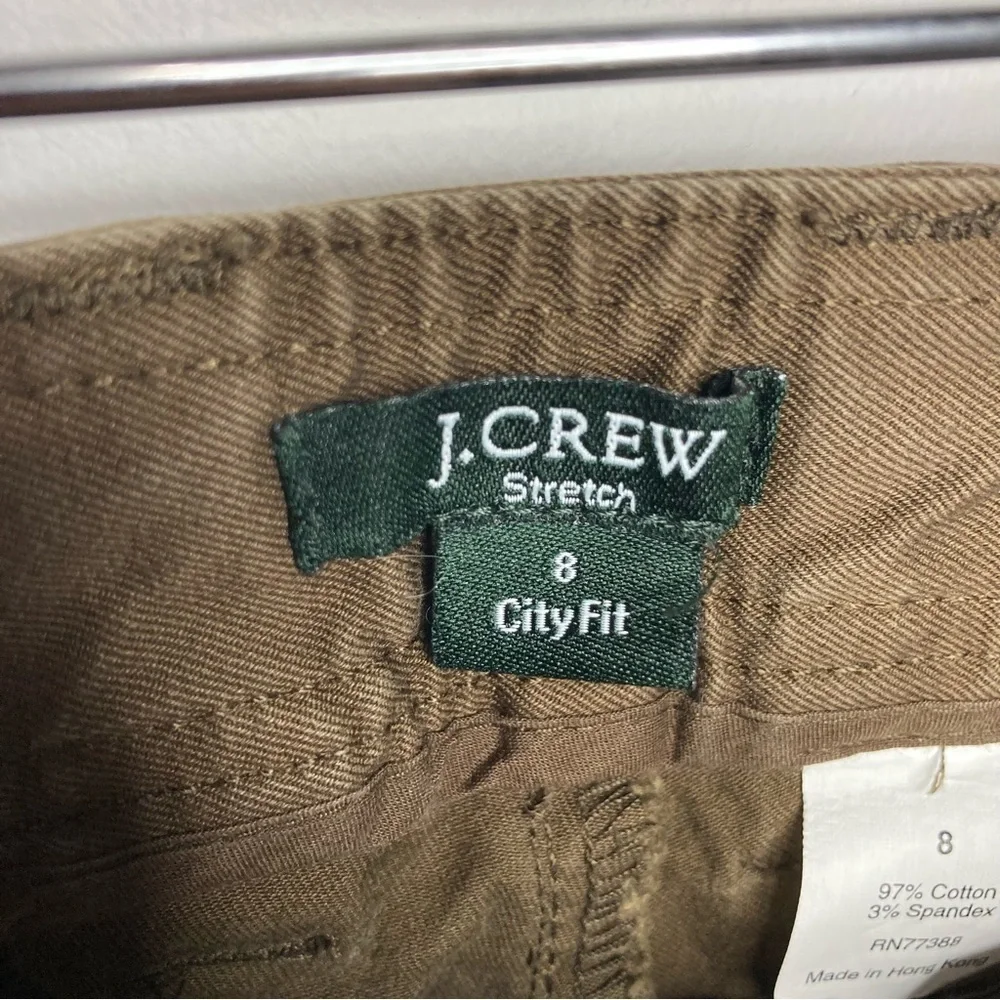 J. Crew City fit brown cropped‎ pants size 8
